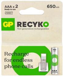 GP Batteries ReCyko mikro ceruza akku (AAA) 650mAh 2db GPRCK65AAA680C2 (GPRCK65AAA680C2)