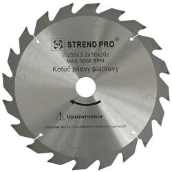 Strend Pro Körfűrészlap, Strend Pro SuperSaw NW, 250 x 3, 2 x 30 mm, 20 db SK fog, OSB, farostlemezhez (TC2230051)