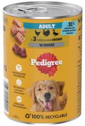 PEDIGREE Adult konzerv 400 g nedvese táplálék felnőtt kutyáknak 3 féle baromfival pürében