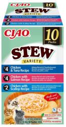 Inaba Foods Cat Ciao Stew Creamy Variety 10x40g mix ínycsiklandó falatok csirkével, hallal és kagylóval krémes szószban