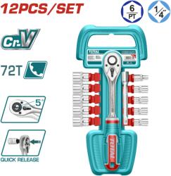 TOTAL - Set Tubulare 1/4" - 12 Piese (tht14114126)