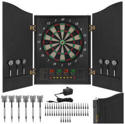  Elektronikus darts tábla 1-16 játékoshoz, Zola, ablakos kivitel, 4 LED kijelző, 6 fekete/fehér darts, 50 nyíl, 27 játék 243 kombinációban, 8 hangerőszint, 52, 5 x 69 x 7 cm
