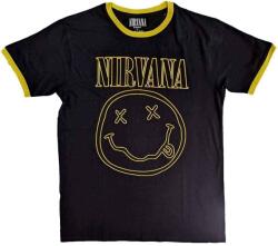 Nirvana Double Happy Face Ringer Black L Ing (NIRVTS57MB03)