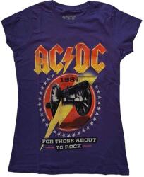 AC/DC For Those About To Rock '81 Purple L Női Ing (ACDCTS75LPU03)