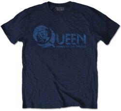 Queen News of the World 40th Vintage Logo (Back Print) Navy Blue L Ing (QUTS27MN03)