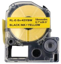 Compatibil Epson LK-5YBW, C53S655010, 18 mm x 9 m galben, bandă compatibilă cu aderență extrem de puternică (EPLK5YBW)