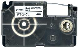 Compatibil Casio XR-24CL, 24mm x 4m, text negru / fundal alb, curățare, banda compatibila (XR-24CL)