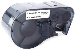 Compatibil Brady MC-1000-595-WT-BK, vinil autoadeziv, 25.40 mm x 7.62 m, text negru / fundal alb, banda compatibila (RL-BD-MC-1000-595-BK/WT)