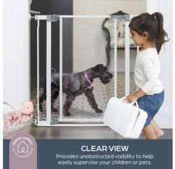 Dreambaby Clear view biztonsági ajtórács 75-81 cm - fehér - pepita