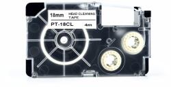 Compatibil Casio XR-18CL, 18mm x 4m, text negru / fundal alb, curățare, banda compatibila (XR-18CL)