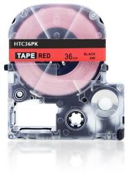 Compatibil Epson HTC36PK, 36mm x 8m, text negru / fundal roz, banda compatibila (HTC36PK)