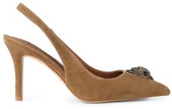 Kurt Geiger London pantofi cu toc stiletto din piele întoarsă Belgravia Sling 85 Tan Suede 9BY2-OBDYLC_82X