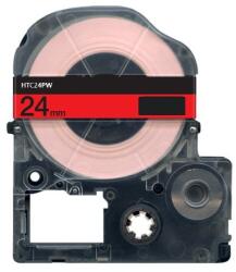 Compatibil Epson HTC24PW, 24mm x 8m, text negru / fundal roz, banda compatibila (HTC24PW)