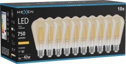 Mexen Vintis 10x LED нажежаема жичка крушка E27, ST64, 8W, Топла - 2200K, 750 lm, кехлибар (L152-E27-0822-50x10)