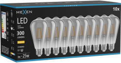 Mexen Vintis 10x LED крушка с нажежаема жичка E27, ST64, 4W, Топла - 2700K, 300 lm, димно (L152-E27-0427-70x10)