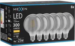 Mexen Vintis 6x LED влакнеста крушка E27, G95, 4W, Топла - 2700K, 300 lm, димна - L157-E27-0427-70x06 (L157-E27-0427-70x06)