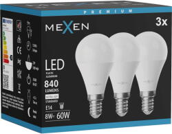 Mexen Nova 3x LED крушка E14, G45, 8W, неутрална - 4000K, 840 lm - L101-E14-0840-01x03 (L101-E14-0840-01x03)