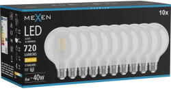 Mexen Vintis 10x LED крушка с нажежаема жичка E27, G95, 6W, Топла - 2700K, 720 lm, прозрачна (L157-E27-0627-00x10)