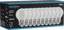 Mexen Vintis 10x LED филамент крушка E27, G45, 4W, 55 lm, зелена - L156-E27-04XX-46x10 (L156-E27-04XX-46x10)