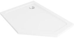 Mexen Flat петостенен тънък ляв душ корито 100 x 80 см, бял, сифон хром - 41P108010L (41P108010L)
