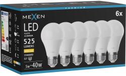 Mexen Nova 6x LED крушка E27, A60, 5W, Топла - 3000K, 525 lm - L100-E27-0530-01x06 (L100-E27-0530-01x06)