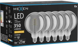 Mexen Vintis 6x LED спирала с нажежаема жичка E27, G125, 6W, Топла - 2200K, 350 lm, опушен (L168-E27-0622-70x06)