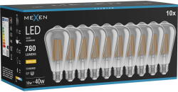 Mexen Vintis 10x LED нажежаема жичка, E27, ST64, 10W, Топло - 2700K, 780 lm, опушено стъкло (L152-E27-1027-70x10)
