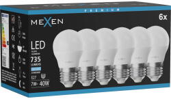 Mexen Nova 6x LED крушка E27, G45, 7W, Студена - 6500K, 735 lm - L101-E27-0765-01x06 (L101-E27-0765-01x06)