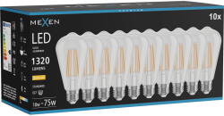 Mexen Vintis 10x LED филаментна крушка E27, ST64, 10W, Топла - 2700K, 1320 lm, прозрачна (L152-E27-1027-00x10)