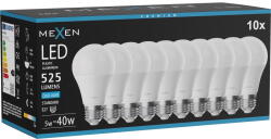 Mexen Nova 10x LED крушка E27, A60, 5W, Студена - 6500K, 525 lm - L100-E27-0565-01x10 (L100-E27-0565-01x10)