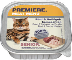 PREMIERE Meat Menu macska tálka senior marha&szárnyas 16x100g