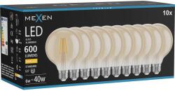Mexen Vintis 10x LED нажежаема лампа E27, G95, 6W, Топла - 2700K, 600 lm, кехлибарена (L157-E27-0627-50x10)
