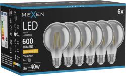 Mexen Vintis 6x LED нажежаема лампа E27, G80, 8W, Топла - 2200K, 600 lm, димно - L155-E27-0822-70x06 (L155-E27-0822-70x06)