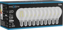 Mexen Vintis 10x LED филамент крушка E14, G45, 6W, Неутрална - 4000K, 720 lm, прозрачно (L156-E14-0640-00x10)
