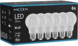 Mexen Vintis 6x LED филаментна крушка E27, A60, 4W, 55 lm, синя - L150-E27-04XX-47x06 (L150-E27-04XX-47x06)
