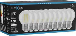Mexen Vintis 10x LED филамент крушка E27, G45, 4W, неутрална - 4000K, 470 lm, прозрачна - (L156-E27-0440-00x10)