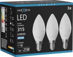 Mexen Nova 3х LED крушка E14, C37, 3W, Студена - 6500K, 315 lm - L102-E14-0365-01x03 (L102-E14-0365-01x03)