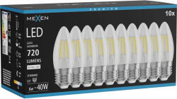 Mexen Vintis 10x LED крушка с нажежаема жичка E27, C35, 6W, Неутрална - 4000K, 720 lm, (L154-E27-0640-00x10)