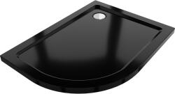 Mexen Flat тесен полукръгъл душов подложка десен 120 x 80 см, черен, с хром (41708012P)