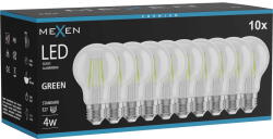 Mexen Vintis 10x LED филаментна крушка E27, A60, 4W, 55 lm, зелена - L150-E27-04XX-46x10 (L150-E27-04XX-46x10)