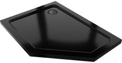 Mexen Flat петостенен плитен душов поднос, черен, сифон черен - 41P708090L-B (41P708090L-B)