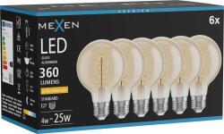 Mexen Vintis 6x LED крушка спирала нажежаема жичка E27, G80, 4W, Топла - 2200K, 360 lm, (L165-E27-0422-50x06)