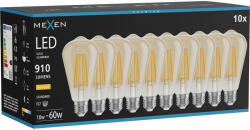 Mexen Vintis 10x LED филаментна крушка E27, ST64, 10W, Топло - 2700K, 910 lm, кехлибар (L152-E27-1027-50x10)