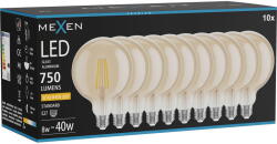 Mexen Vintis 10x LED нишка крушка E27, G125, 8W, Топла - 2200K, 750 lm, кехлибар - L158-E27-0822-50x10 (L158-E27-0822-50x10)