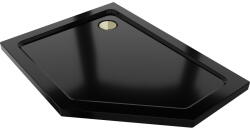 Mexen Flat петоъгълен тънък поддушов басейн ляв 100 x 80 см, черен, сифон (41P708010L-G)