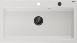 Mexen Slido chiuvetă de granit cu 1 cuvă 900 x 500 mm, albă, sifon negru - 6528901005-20-B (6528901005-20-B) Chiuveta
