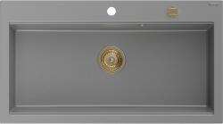 Mexen Slido chiuvetă granit 1-cameră 900 x 500 mm, gri, sifon auriu - 6528901005-71-G (6528901005-71-G) Chiuveta
