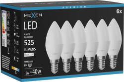 Mexen Nova 6x LED крушка E14, C37, 5W, Неутрална - 4000K, 525 lm - L102-E14-0540-01x06 (L102-E14-0540-01x06)