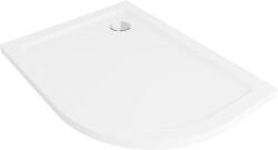 Mexen Flat полукръгъл плосък ляв 120 x 80 см, бял, сифон хром - 41108012L (41108012L)