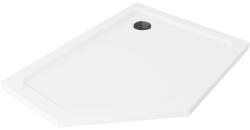 Mexen Flat петостенен тънък поддушов корито, 100 x 80 см, бял, черен сифон (41P108010R-B)